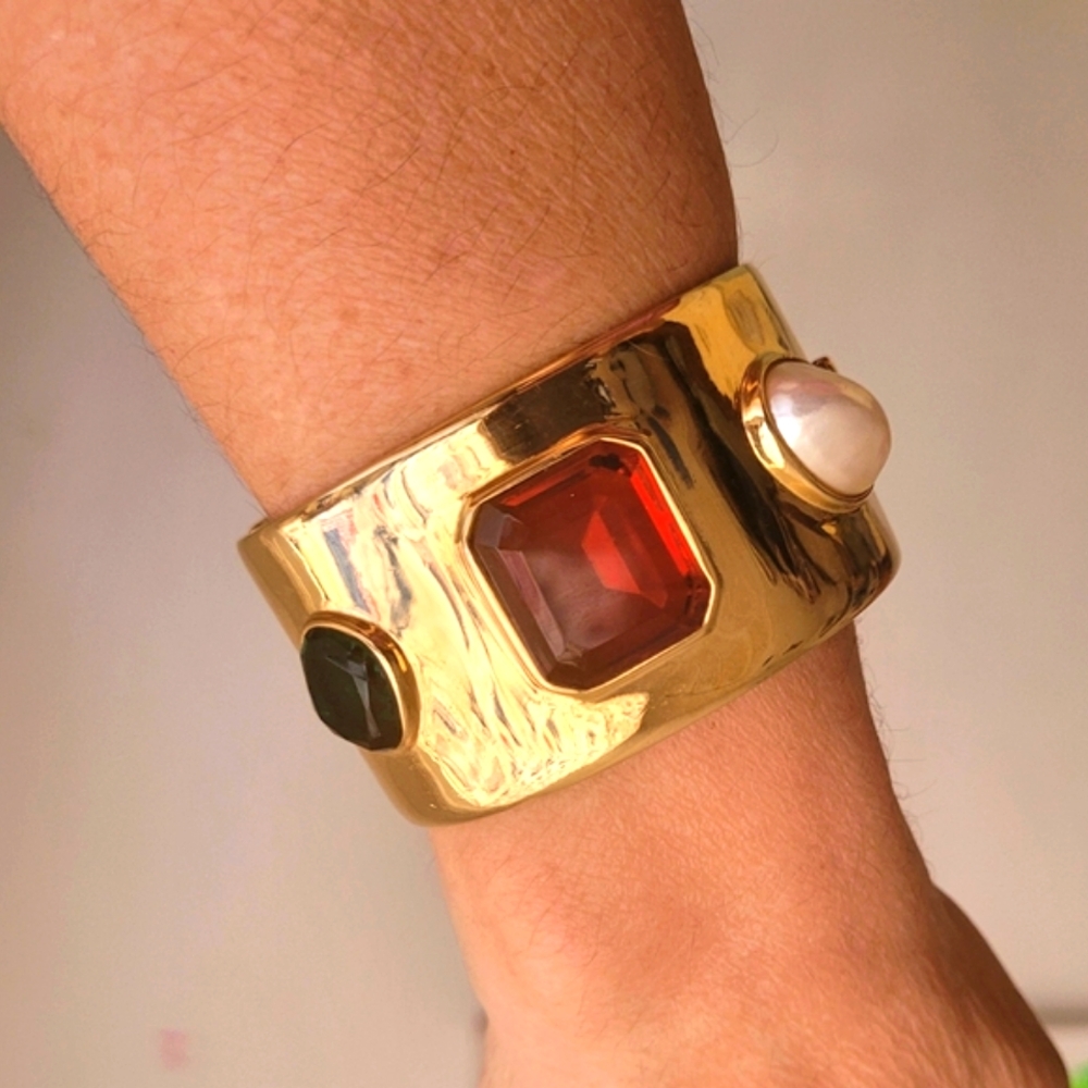 Hefty Ciner Vintage Bracelet Cuff Baroque Etruscan Style